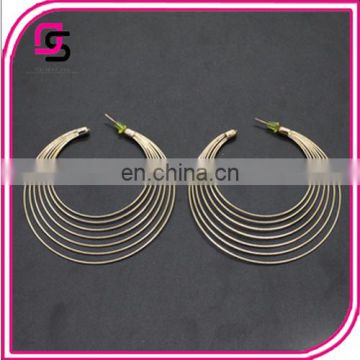 2017 Ladies fashion Exaggerated Personality Metal Multilayer Loop earrings