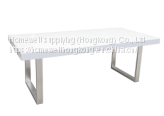 mordern dining table HW-DT003 with crystal glass top
