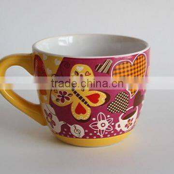 2016 new design 10.5oz ceramic stoneware mug with printing