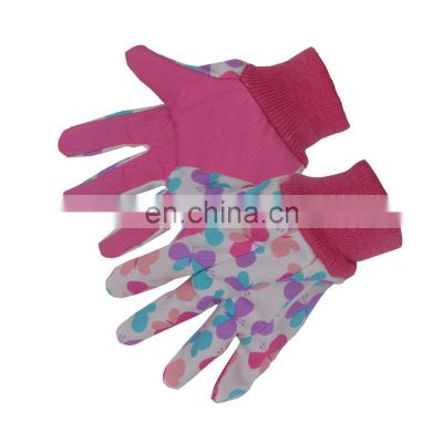 HANDLANDY Pink Floral Print Girl Garden gloves, Print Cotton Gloves Children's Glove