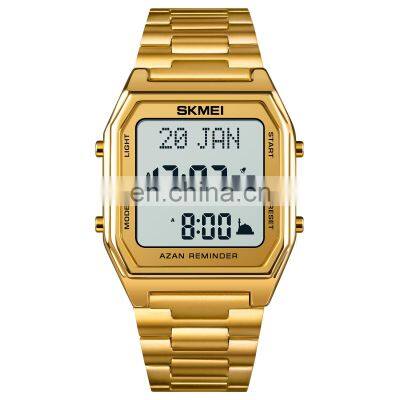 Watch Wholesalers Skmei 1763 Alloy Watches Men Wrist Luxury Digital Azan Watch