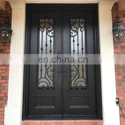 Main gate design double security wrought iron doors