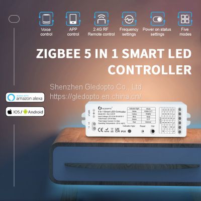 Gledopto Pro 5 IN 1 ZigBee and 2.4GHz RF Controllable LED Receiver GL-C-001P 12V-54V