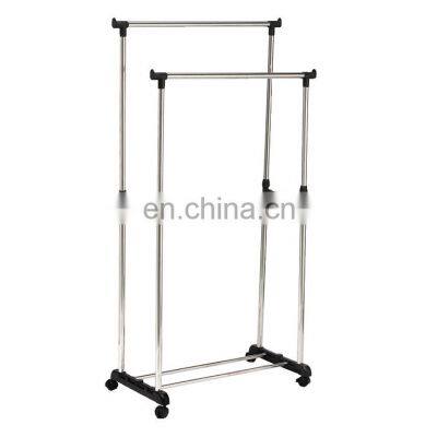 Factory direct supply double-pole drying rack floor folding drying rack lifting home indoor balcony mobile drying rack