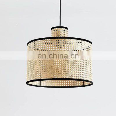 Modern Bohemian Rattan Lampshade Rustic rattan pendant light wicker ceiling light Kitchen Living Room