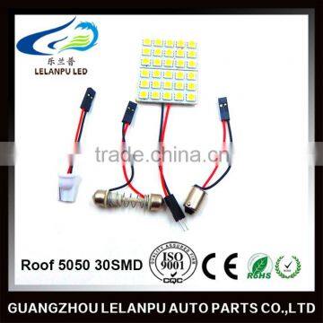 factory price auto led roof light 5050 30SMD t10/ba9s/festoon car led panel dome light led reading light