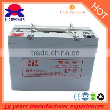 12V 55AH siliconen gel accu agm battery with long life way