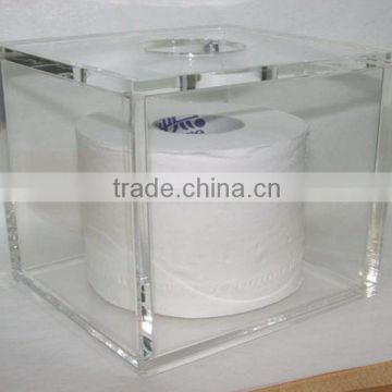 clear acrylic tissue box using in home or hotel