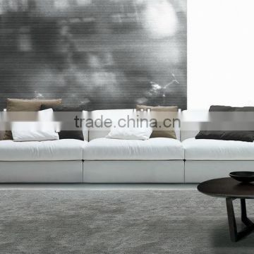 Italian white leather three seat sofa (D-63 -D)