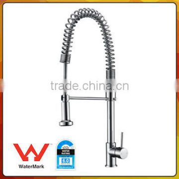 single handle retractable brass pull out kitchen faucet with watermark australian standard 11S-206B