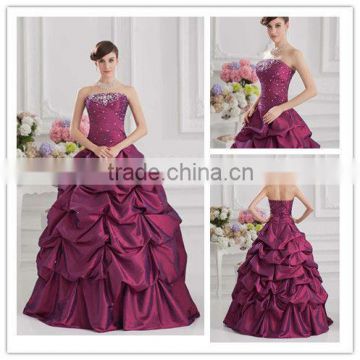 Popular Fashionable Real Ruffled Taffeta Real Sample Made In China Quinceanera Dress 07-130