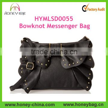 2016 Fashion Women PU Leather Bag Shoulder Satchel Tote Handbag Bowknot Messenger Bag