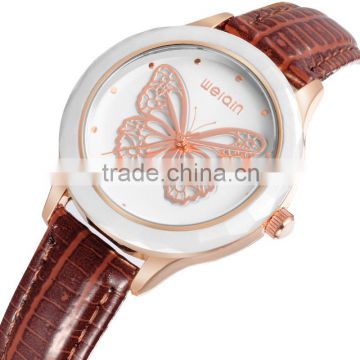 W40010 2016 WEIQIN Latest design wristwatches IP rose gold alloy case with ceramic bezel