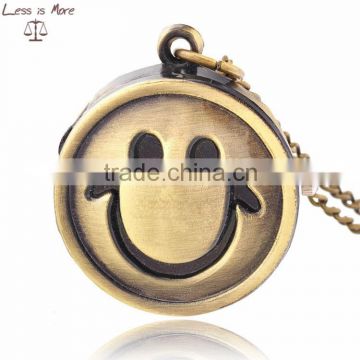 Smile pocket watch necklace for kids