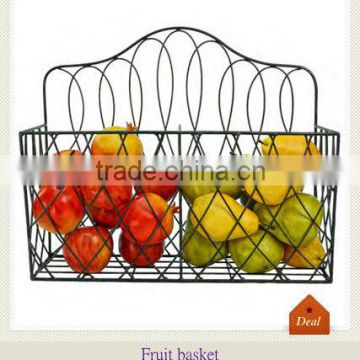 Wall hanging iron wire square fruit basket