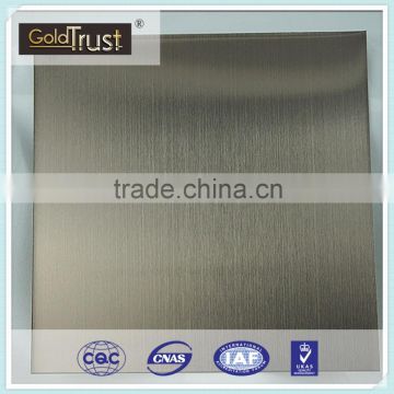 Hot selling 304 Hairline Ti-Nickel Silver Finish Stainless Steel Plate for Decoration