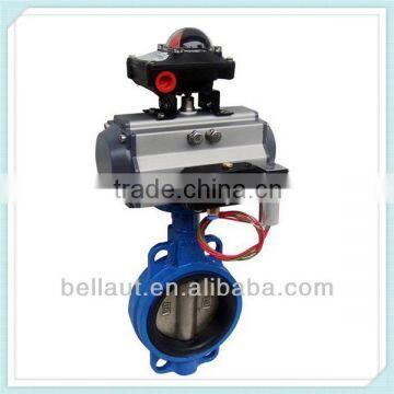 Pneumatic flanged control butterfly valve, pneumatic clamp butterfly valve