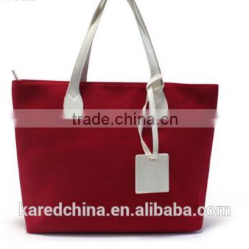 Wholesale fashion OEM shopping tote bag canvas ladies handbag