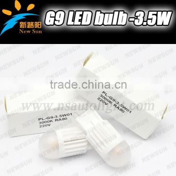 Energy Saving Hot Sale G9 light 220V 3.5W LED Silicone Candle Corn Light Bulbs 220lm 2700K Warm White Super Bright