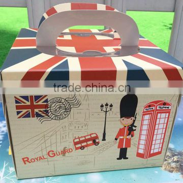 England Royal Guard cake box /small Mousse box with union jack / Children birthday cake box