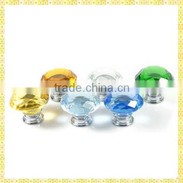 Whoelsale Crystal Colored Glass Door Knobs For Cabinet Drawer Furniture