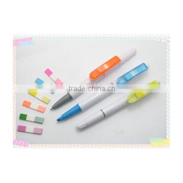 ball pen and highligher with sticky note,pen sticky note it