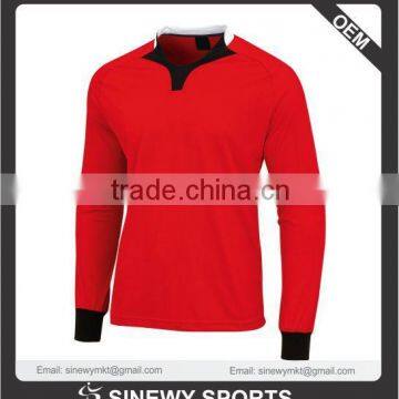 2014 high quality long sleeve goal keeper padded jersey Red color