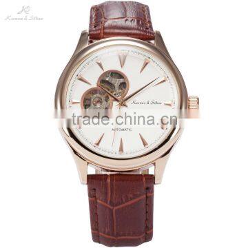 KS Gold Case Steel Back Mens Automatic Mechanical Wristwatches