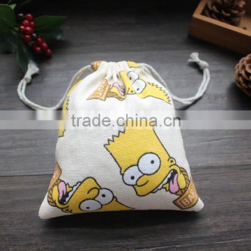 colorful cotton drawstring pouch