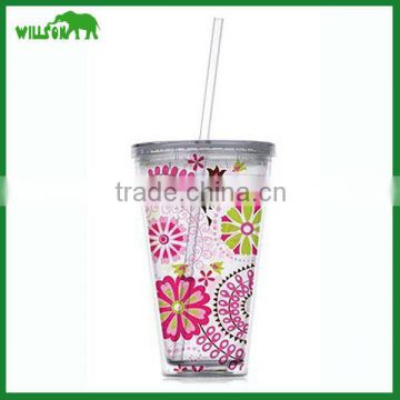 2016 New design plastic insulated drinking cup