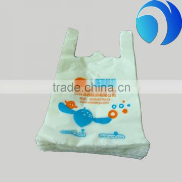 2% EPI Biodegradable custom printed plastic T-shirt type charity bags