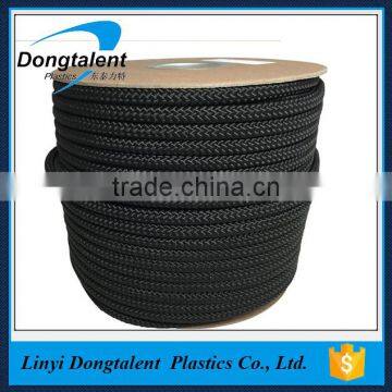 Factory price free sample black color braided nylon rope for marine