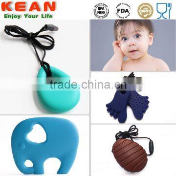 Funny Baby Tys And Silicone Teething Necklace Elephant Pendant