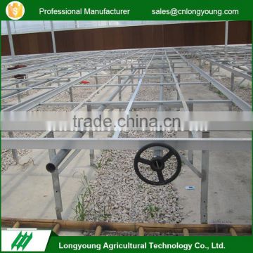 Latest style galvanized movable plants greenhouse rolling bench