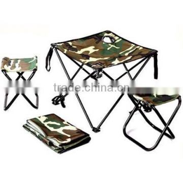 Easy carrying steel tube frame camping chair and table set