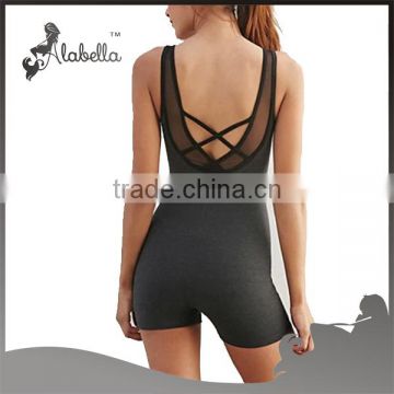 Women jumpsuit built bra with removable cups for gym wear