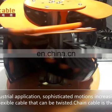 Flexible robot cable 5 cores chain cable oil and cold resistant robotics cable