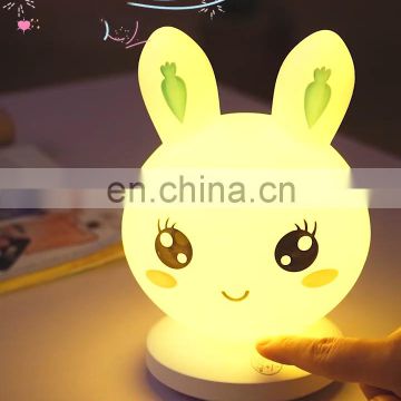 Remote control 10 brightness levels rabbit led night light rechargeable cute lamp with timer 1600mAh lithium battery