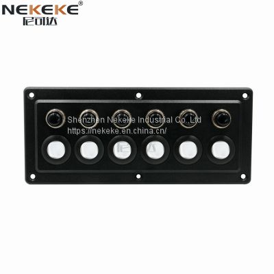 Blue Led 6 Gang Touch Sensitive Switch Panel for Car Boat Caravans 10A Breakers