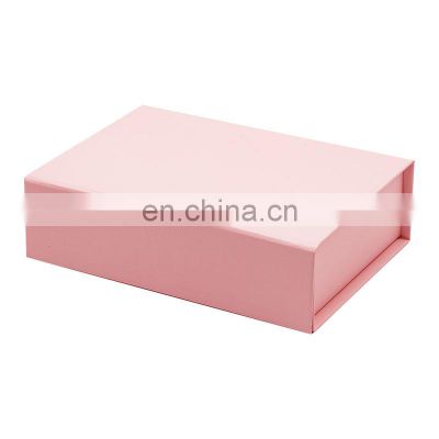 Bespoke pink baby girls gift packaging magnetic flap shallow gift box wholesale
