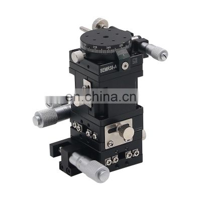 40x40mm Crossed Guide Rail SEMXYZR-40 XYZR 4-Axis Micrometer Linear Stage Manual Linear Stage