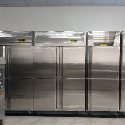 Stainless Steel Self-Closing Door Design Commercial Vertical Fresh Food Catering Refrigerator