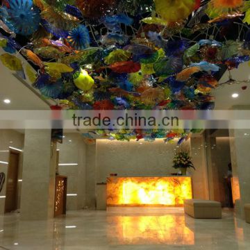 Large Fabulous Murano Plates Hotel Project Ceiling Decoration