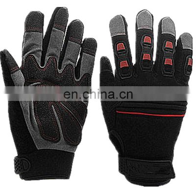 Heavy duty motorcycle gloves synthetic leather TPR protection mechanic oil industry work glove