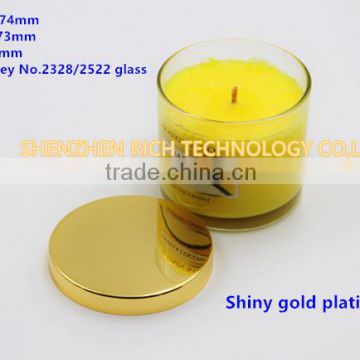 74mm Shiny gold plating candle lid