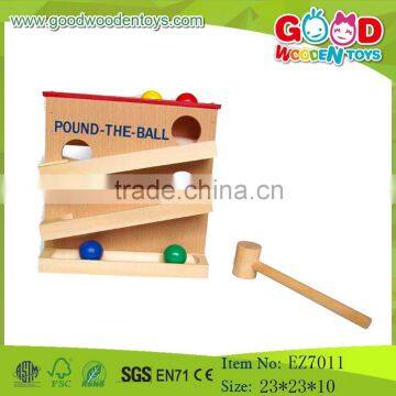 OEM Wholesale Wooden Pound Toys Ball Rolling Tower Pound Ball