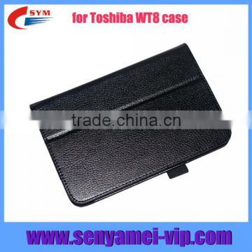 factory wholesales stand leather case cover for Toshiba WT8