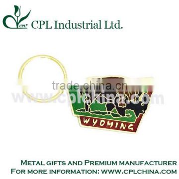 promotional custom shaped metal rotating keychain