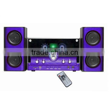 Purple color - 2.1 home theatre speaker with glass panel, 2.1 speaker with karaoke (YX-2136)