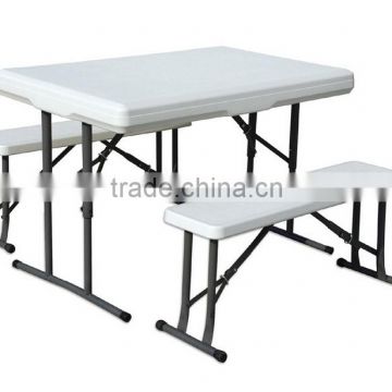 HDPE Plastic folding pong table and bench set
